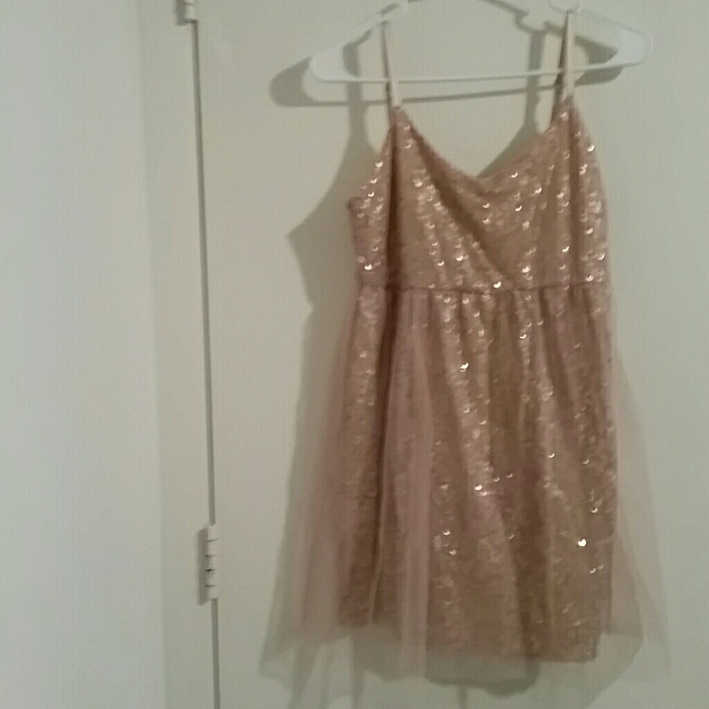 Irreplaceable soft gold sequin dress